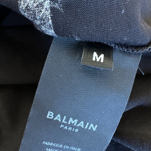 Balmain - Brushed Graffiti Print Tee in Black & White - Picture 4 of 6